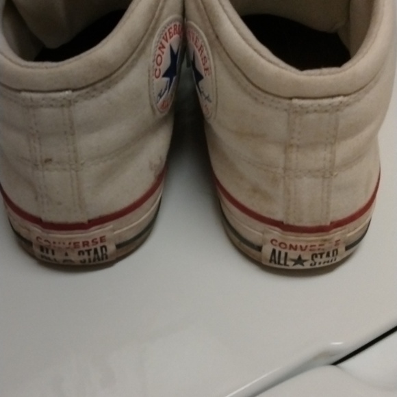 Converse White All Star Chuck Taylor High Top Converse Men’s Sneakers Size 9 - Picture 4 of 8
